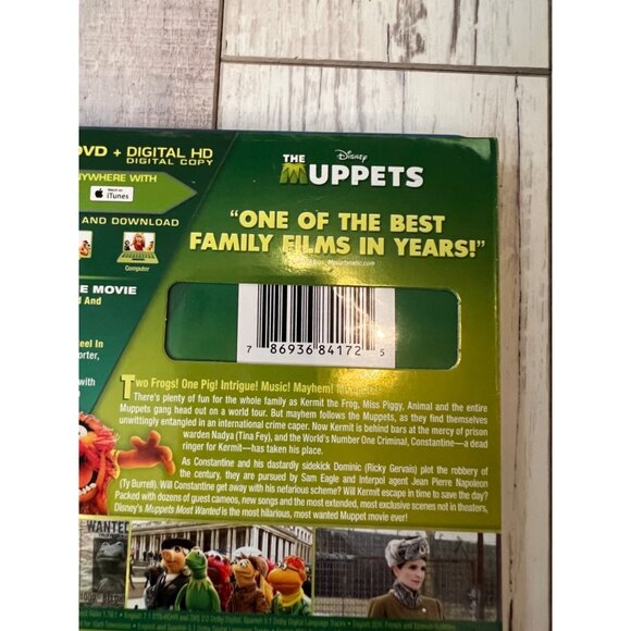 Disney's Muppets Most Wanted Blu-Ray DVD Combo Pack Kid's Movie - Picture 3 of 4